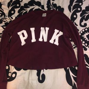 Burgundy long sleeve Pink top
